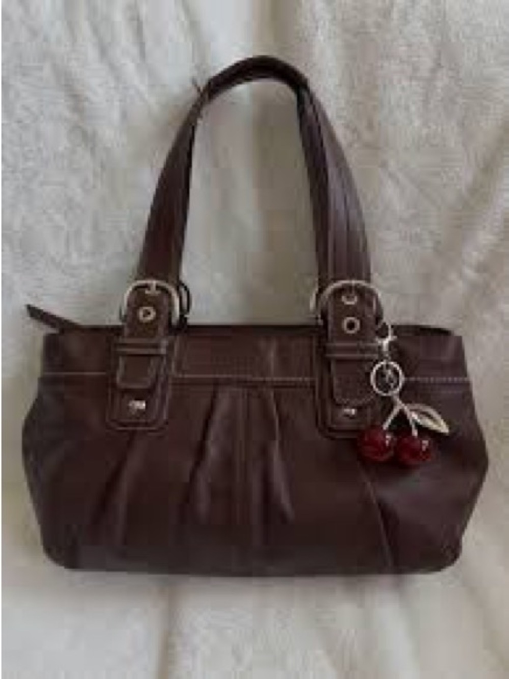🔮Coach🔮SoHo Pleated Brown Leather Tote Handbag-Small Interior Stains